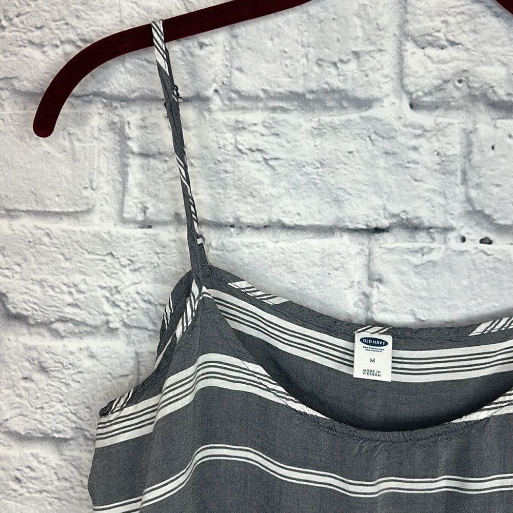 Old Navy Gray and White Striped Camisole Size Medium - Picture 2 of 4